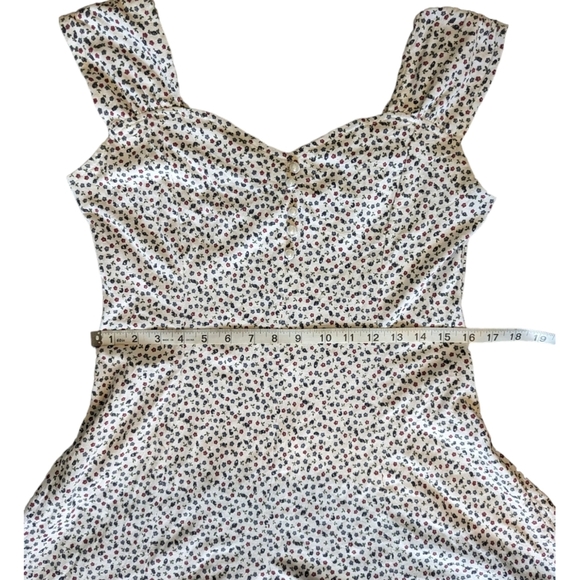 Vintage 90s Black & White Ditzy Floral Print Shorts Romper Wide Straps - Picture 8 of 11